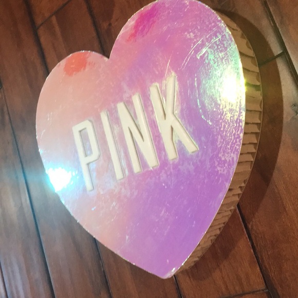 RARE Vs PinK store display heart cardboard iridescent prop promotional htf - Picture 4 of 17